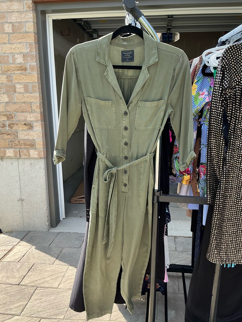 Abercrombie & Fitch Olive Utility Pant Romper